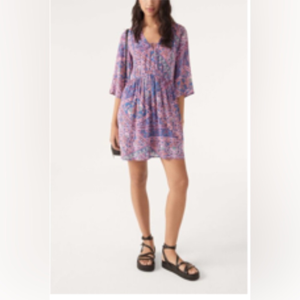 ba&sh Pink and Blue Floral Dress